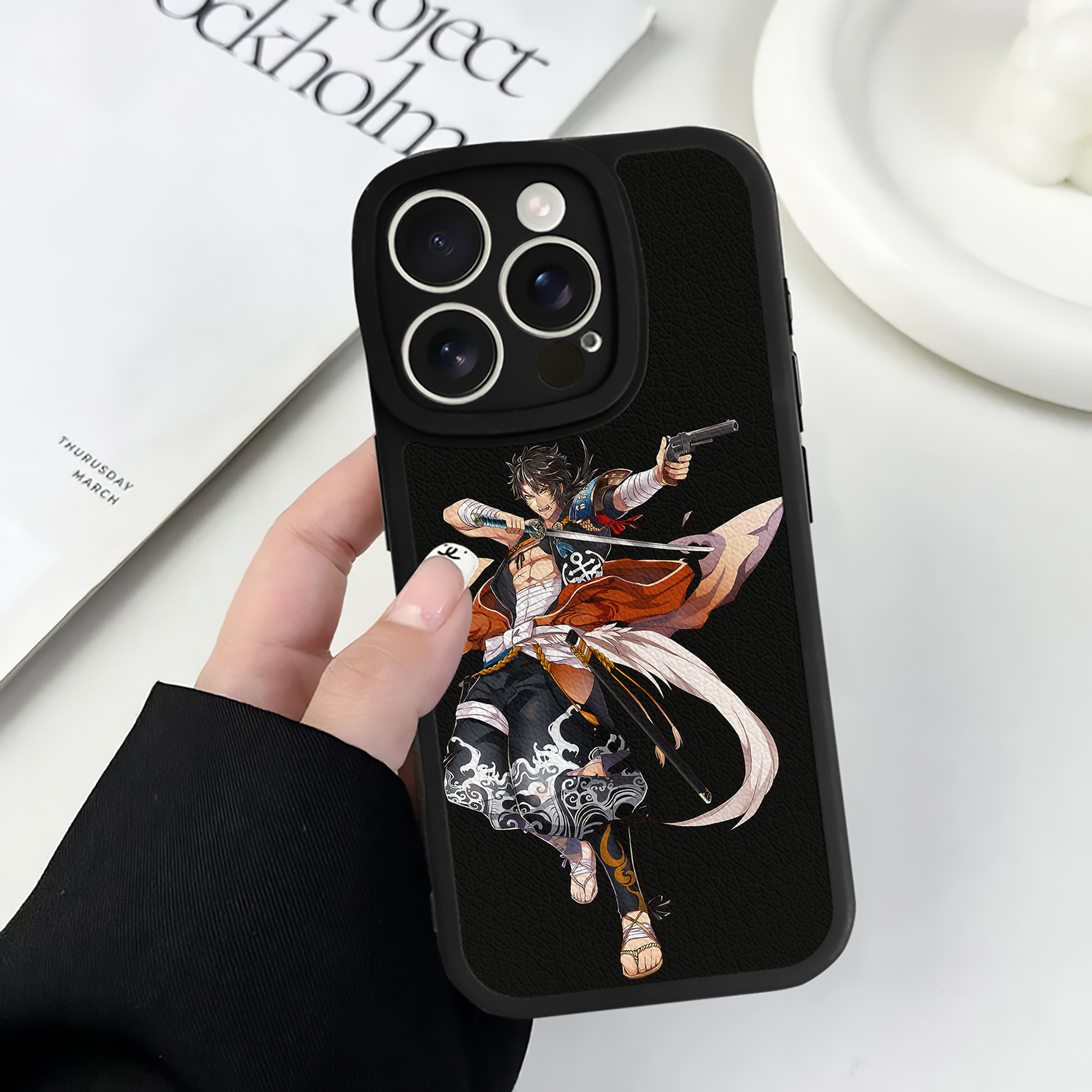 （画像用） 刀剣乱舞 Touken Ranbu 【iPhone 16シリーズ対応】シリコンスマホケース（レザー調） 材質：シリコン